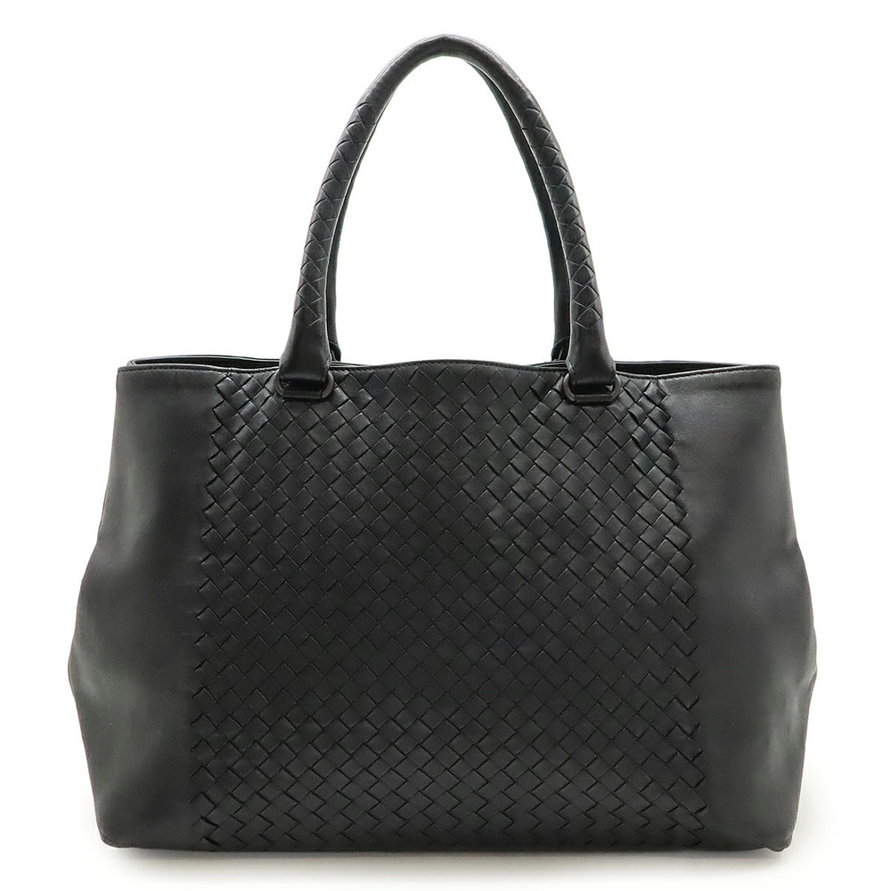 BOTTEGA VENETA Intrecciato Tote Bag Shoulder Leather Black